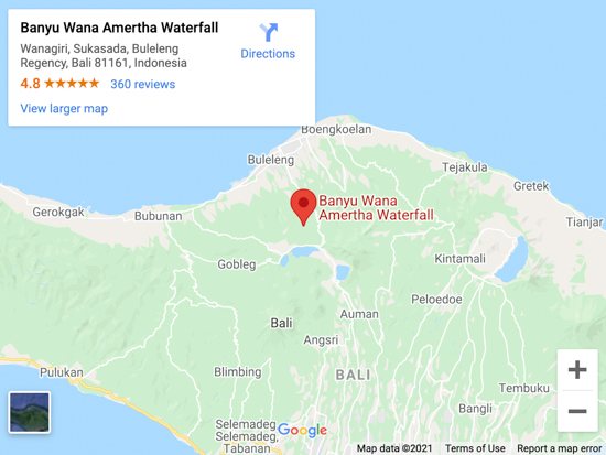 banyu wana amertha waterfall map
