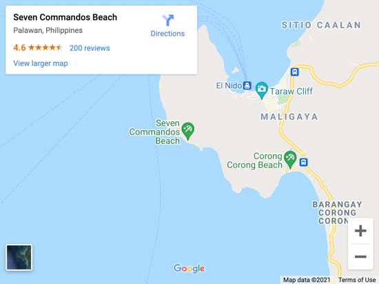 seven commandos beach map