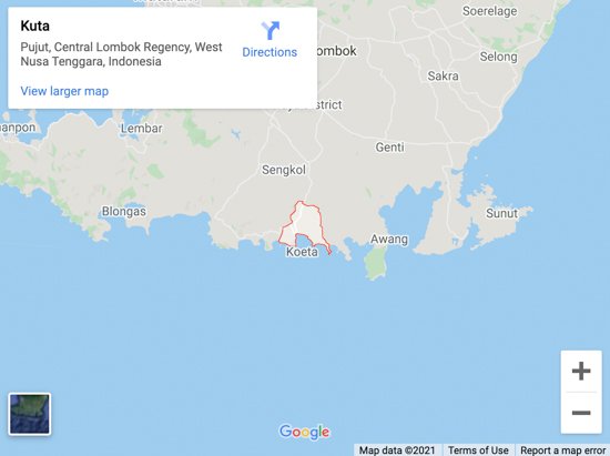 south lombok map