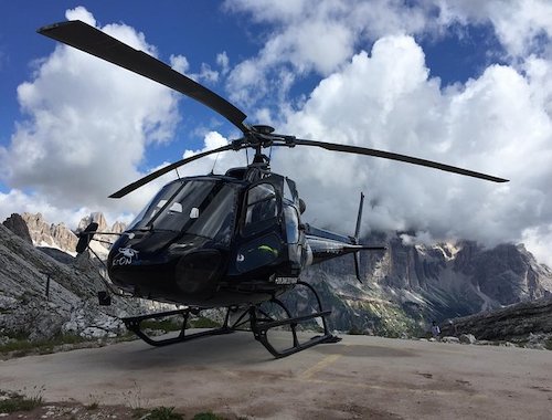 Helicopter tour over the Dolomites