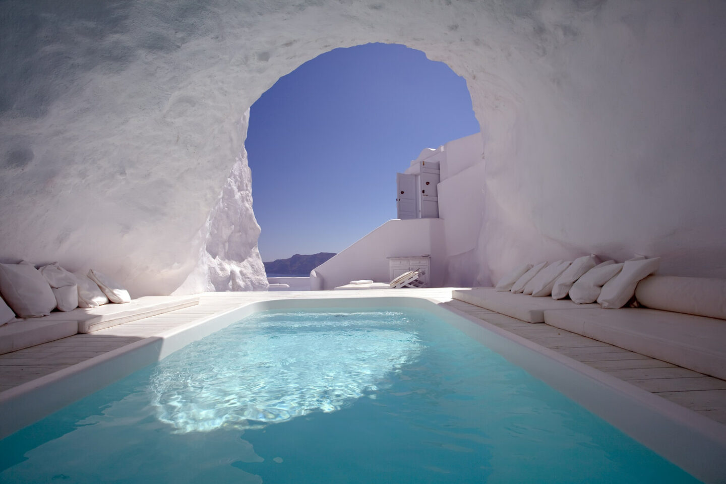 santorini hotels with cave pool, santorini hotels with cave pools